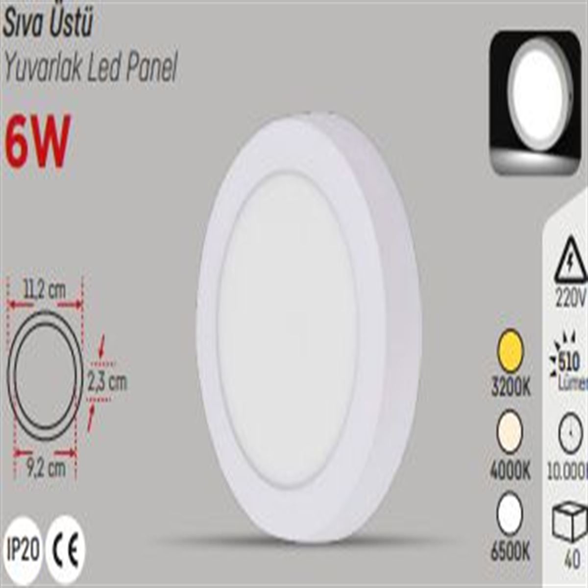 YCL EKO 6W.S.Ü.YUVARLAK PANEL G.IŞIĞI 1